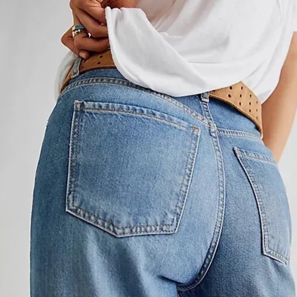 Free People New Dawn Jeans High Rise Flares Belgrade Blue New Size 29 - Picture 5 of 12